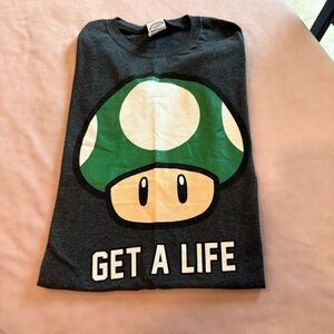 Nintendo Charcoal and Green Mushroom Tee
